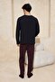 Black Regular Cut Pepper Printed Cotton Pocket Detail Long Knitted Pajama Set Tmnaw26Pt00044 - 4