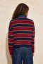 Çok Renkli Çizgili Denim Garnili Polo Yaka Triko Kazak TWOAW26KZ00283 - 4