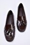 Koyu Kahverengi Püskül Detaylı Kadın Loafer TAKSS26LA00005 - 7