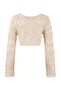 Ekru Premium Triko Ajurlu Crop Bisiklet Yaka Plaj Bluz TBESS26BZ00008 - 8