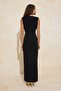 Siyah Shift/Düz Kesim Maxi Örme Abiye & Mezuniyet Elbisesi TPRSS26AE00026 - 4