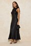 Siyah Kayık Yaka Slip Maxi Abiye & Mezuniyet Elbisesi TPRSS26AE00016 - 2