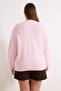 Wardrobe Essentials Pembe Basic Geniş Kalıp Yumuşak Dokulu Triko Kazak TBBAW26AN00069 - 4