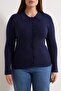Wardrobe Essentials Lacivert Premium İplik Polo Yaka Triko Hırka TBBAW26AV00063 - 3