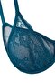 Petrol Lace/Tulle Cross Tie Detail Capless Underwire Lingerie Set Thmss26Cc00013 - 4