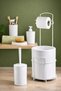 6-Piece Bathroom Set with Metal Stand – 7-Liter Trash Can, Toilet Paper Holder, Soap Dispenser, Brush Holder