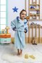 Hooded Children's Bathrobe 100% Cotton Baby Boy Children's Bathrobe Superhero Hero Blue - 5