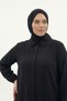 Women's Wrinkled Fabric Long Dress Suitable for Full-Length Buttoned Hijab - 3