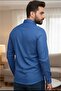 Long Sleeve Melange Fabric Slim Fit Men's Shirt - 2