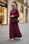 Women's Hijab Skirt Suit – Stylish and Comfortable Combination – Size 36-48 Burgundy - 3