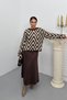 Women's Long Skirt Elastic Waist Scuba Fabric Solid Color A-Line Bell Skirt