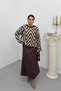 Women's Long Skirt Elastic Waist Scuba Fabric Solid Color A-Line Bell Skirt - 2