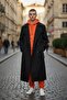 Black Front Buttoned Sleeve Trench Coat with Fence - 2