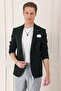 Comfort Fit Pocket Stripe Woven Cotton Blazer Black Jacket C 670 - 4