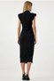 Women's Black Shoulder Pad Piece Brooch Detailed Evening Dress Elegant - Stylish Combination - 6
