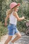 Girl's Denim Ripped Jeans Shorts, Laziz Blue Color - 7