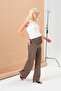 Maternity Stretchy Waistband Adjustable Wide Leg Gabardine Trousers Vi̇zon - 4