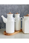 2-Piece 6-Piece Porcelain with Bamboo Stand 1000 ml Oil Pot and 3-Piece Jar Storage Set Dowry Bowl - 3