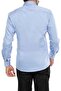 Men's Slim Fit Classic Collar Cotton Satin Long Sleeve Blue Shirt Gk 214 - 3