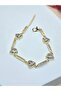Gold Plated Zircon Stone Heart Model Bracelet - 2