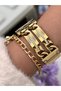 Gold Yellow Steel Strap Bridal, Engagement, Wedding Small Case Women's Wristwatch - 5