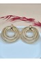 Gold Color Double Hoop Earrings - 2