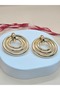 Gold Color Double Hoop Earrings - 3