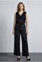 Beli Lace-Up Wide Leg Satin Trousers Black