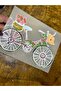Iron-on floral bicycle transfer print edging for t-shirts, 20x14 cm. - 3