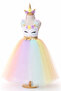 Unicorn Dress with Fluffy Crown and Gift - 2