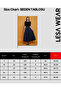 Patterned Puff Scuba Flared Elastic Long Skirt Navy Blue - 2