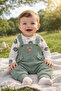Baby Boy Cotton Teddy Bear Salopet and Badi Set with Socks as a Gift - 2