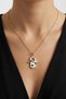 Steel 22K White Enamel Evil Eye Hamsa Pendant 45 cm |   Gold Color Non Tarnish Jewelry Women Steel Necklace