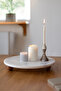 Marble White 28 cm Wooden Bead Footed Presentation Stand - Coffee and Dessert Presentation - Oil Stand - 2