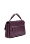 Women's Embossed Monogram Patterned Hand and Shoulder Bag - Plum - 3