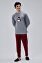 Mooncover Men's Snowman Embroidered Christmas Pajama Set – Couple Combination, Gray - 7