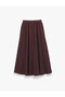 Comfortable Fit A-Line Long Brown Women's Skirt 6Wal70012Iw - 4