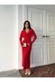 Premium Cowl Neck Pleated Dress with Shoulder Detail - 2