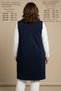 Women's Steel Knitwear Plus Size Oversized Mother Long Navy Blue Vest - 7