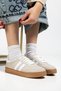 Women's Gray Suede Thermo Sole Lace-Up Sports Shoes with Side Stripes