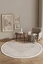 Machine Washable Non-Slip Sole Stain Resistant Round Living Room Rug and Kitchen Rug