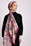 شال نيفباهار مزخرف بنقشة زهور على الوجهين - أحمر