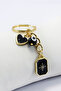 Black Glass Evil Eye Bead Metal North Star Small Keychain, Tiny Bag Ornament