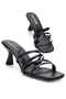 Jolie Black Women's Short Heeled Slippers - 2