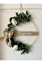 Welcome Eucalyptus and White Rose Detailed Modern Door Ornament Wall Decor Gift