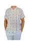 Apaş Collar Oversize Short Sleeve Alaçatı Patterned Linen Shirt - 3
