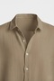 Men's Brown Comfortable Fit Muslin Long Sleeve Linen Shirt - 3
