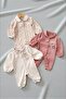 Altıntaş Baby - Floral Patterned, Seasonal 3-Piece Jumpsuit Set with Snap Fasteners