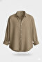 Men's Brown Comfortable Fit Muslin Long Sleeve Linen Shirt - 2