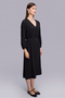 Black Midi Length Dress with Elastic Waist Detail - 3